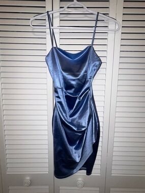 Satin Strap Dress Blue Windsor